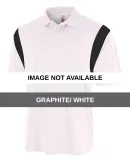 N3266 A4 Drop Ship Men's Color Blocked Polo Shirt  GRAPHITE/ WHITE