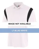 N3266 A4 Drop Ship Men's Color Blocked Polo Shirt  LT BLUE/ WHITE