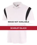N3266 A4 Drop Ship Men's Color Blocked Polo Shirt  SCARLET/ BLACK