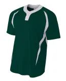 N4229 A4 Drop Ship 2-Button Color Blocked Jersey Forest/White