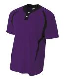 N4229 A4 Drop Ship 2-Button Color Blocked Jersey Purple /Black