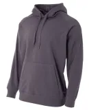 N4237 A4 Drop Ship Men's Solid Tech Fleece Hoodie Graphite