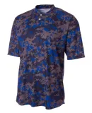 NB3263 A4 Drop Ship Youth Camo 2-Button Henley Shi Royal