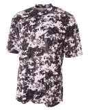 NB3263 A4 Drop Ship Youth Camo 2-Button Henley Shi White Camo