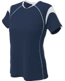 NG3260 A4 Drop Ship Girl's Color Block Pullover To Navy/White
