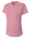 NW3143 A4 Drop Ship Ladies' Tek 2-Button Henley Sh PINK