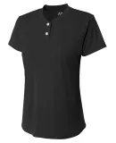 NW3143 A4 Drop Ship Ladies' Tek 2-Button Henley Sh BLACK