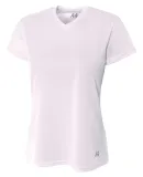 NW3254 A4 Drop Ship Ladies' Short Sleeve V-Neck Bi WHITE