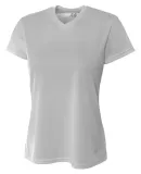 NW3254 A4 Drop Ship Ladies' Short Sleeve V-Neck Bi SILVER