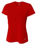 NW3254 A4 Drop Ship Ladies' Short Sleeve V-Neck Bi SCARLET