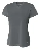 NW3254 A4 Drop Ship Ladies' Short Sleeve V-Neck Bi GRAPHITE