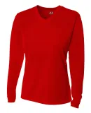 NW3255 A4 Drop Ship Ladies' Long Sleeve V-Neck Bir SCARLET