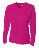 NW3255 A4 Drop Ship Ladies' Long Sleeve V-Neck Bir FUCHSIA