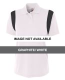 NW3266 A4 Drop Ship Ladies' Color Blocked Polo w/  GRAPHITE/ WHITE