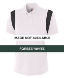 NW3266 A4 Drop Ship Ladies' Color Blocked Polo w/  FOREST/ WHITE