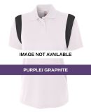 NW3266 A4 Drop Ship Ladies' Color Blocked Polo w/  PURPLE/ GRAPHITE