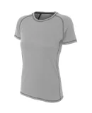 NW3275 A4 Drop Ship Ladies' Raglan Tee Shirt w/ Fl Silver