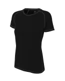 NW3275 A4 Drop Ship Ladies' Raglan Tee Shirt w/ Fl Black