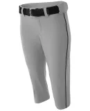 NW6188 A4 Drop Ship Ladies' Softball Pants w/ Pipi Gray/Black