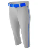 NW6188 A4 Drop Ship Ladies' Softball Pants w/ Pipi Grey/Royal