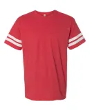 LAT 6937 Adult Fine Jersey Football Tee VN RED/ BLD WHT