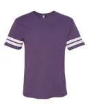 LAT 6937 Adult Fine Jersey Football Tee VN PURP/ BLD WH