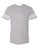 LAT 6937 Adult Fine Jersey Football Tee VN HTHR/ BLD WHT