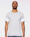 LAT 6937 Adult Fine Jersey Football Tee in Vintage heather/blended white