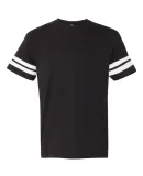 LAT 6937 Adult Fine Jersey Football Tee BLACK/ WHITE