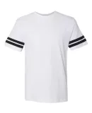 LAT 6937 Adult Fine Jersey Football Tee WHITE/ BLACK