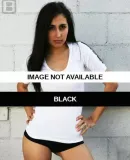 4362 American Apparel Baby Rib 1/2 Sleeve U-Neck T Black