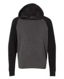 Independent Trading Co. PRM15YSB Youth Raglan Hood Carbon/ Black