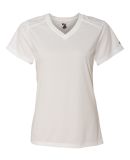 4162 Badger Badger - Ladies' B-Dry Core V-Neck Tee in White