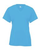 4162 Badger Badger - Ladies' B-Dry Core V-Neck Tee in Columbia blue