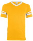 Augusta Sportswear 361 Youth V-Neck Football Tee in Gold/ white