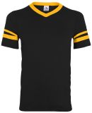 Augusta Sportswear 361 Youth V-Neck Football Tee in Black/ gold