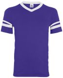 Augusta Sportswear 361 Youth V-Neck Football Tee in Purple/ white