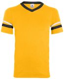 Augusta Sportswear 361 Youth V-Neck Football Tee in Gold/ black/ white