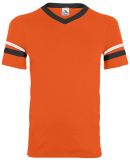 Augusta Sportswear 361 Youth V-Neck Football Tee in Orange/ black/ white