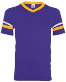 Augusta Sportswear 361 Youth V-Neck Football Tee in Purple/ gold/ white