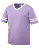 Augusta Sportswear 361 Youth V-Neck Football Tee in Light lavender/ white