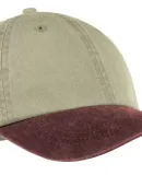 Port & Company CP83 Pigment-Dyed Dad Hat   Khaki/Maroon