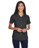 M570W Harriton Ladies' Bahama Cord Camp Shirt BLACK