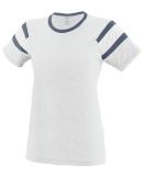 Augusta Sportswear 3011 Ladies Fanatic T-Shirt in White/ navy/ white