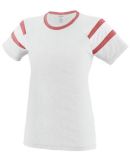 Augusta Sportswear 3011 Ladies Fanatic T-Shirt in White/ red/ white