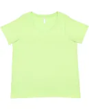 LAT 3804 Curvy Collection Women's Scoop Neck Tee in Key lime