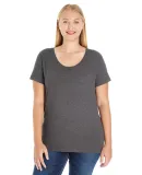 LAT 3804 Curvy Collection Women's Scoop Neck Tee in Vintage smoke