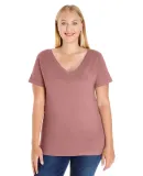 LAT 3807 Curvy Collection Women's V-Neck Tee MAUVELOUS