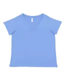 LAT 3807 Curvy Collection Women's V-Neck Tee CAROLINA BLUE