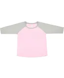 LAT 3830 Curvy Collection Women's Baseball Tee in Pink/ vin hthr